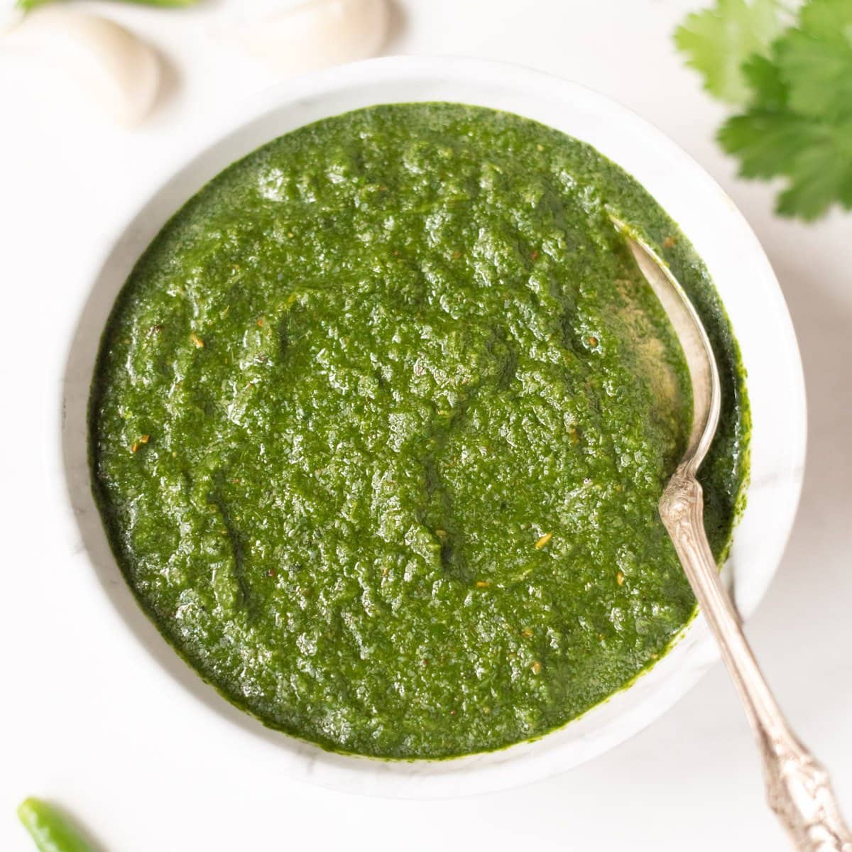 Recipe for Making a Mint and Cilantro Chutney.