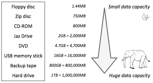 Storage Types and Capacities